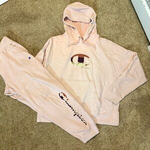 Champion Pink Track Pants & Hoodie Set